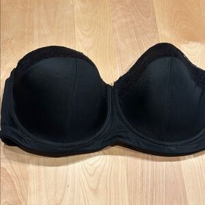 Ashley Stewart Black Lace Trim Bra